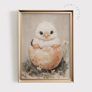 Poster Arte Impressa de Pintinho, Arte de Parede Imprimív