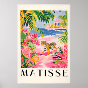 Poster Arte impressa do tigre rosa, arte de parede ao est