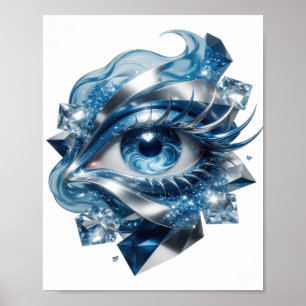 Poster Arte impressa em ABSTRACT ART Chic Silver v2