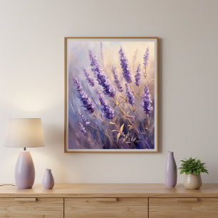 Poster Arte impressa em parede de Lavanda Dourada   Carta
