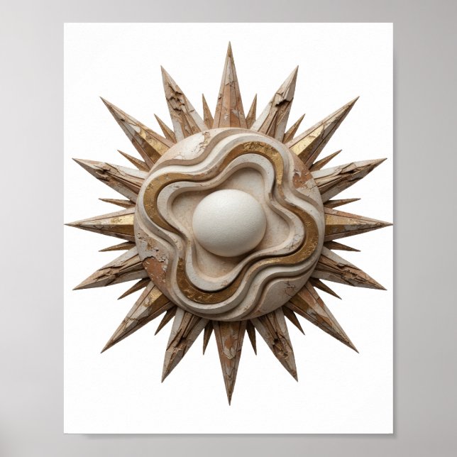 Poster Arte impressa em prata abstrata v2 (Frente)
