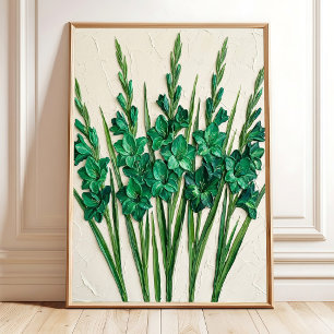 Poster Arte impressa em tela abstrata verde esmeralda