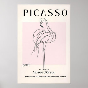Poster Arte Impressa Flamingo Picasso Moderno de Meados d