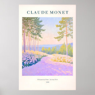 Poster Arte Impressa Floresta de Pinheiros Estilo Monet R