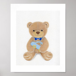 Poster Arte Impressa para Berçário do Ursinho Teddy Menin