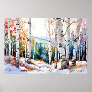 Poster Arte impressa para parede de floresta natural