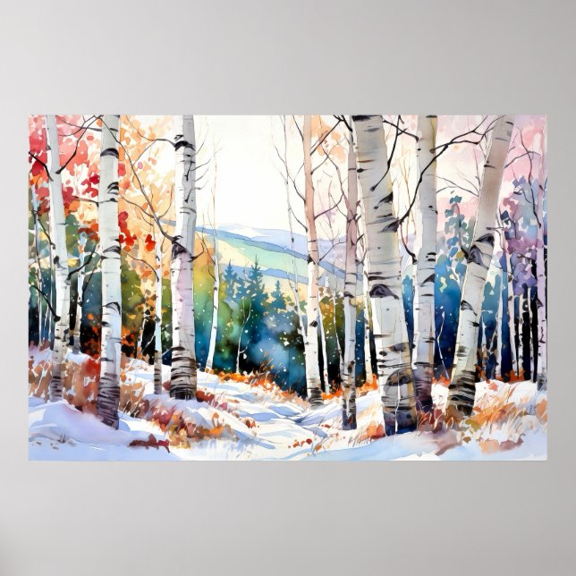 Poster Arte impressa para parede de floresta natural (Frente)