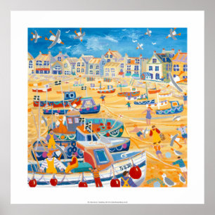 Poster Arte Impressão: Barcos e Cordas, Ruas Ives, Cornua