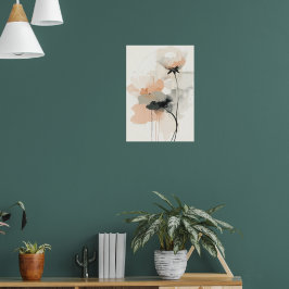 Poster Arte Impresso Floral de Papoula Abstrata | Minimal
