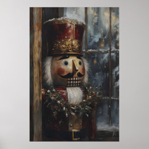 Poster Arte Imprimível de Noz Nutcracker Vintage Natal Rú