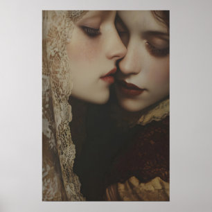 Poster Arte Imprimível de Romance Sombrio Lésbico Estétic
