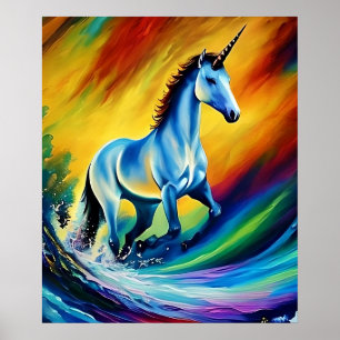Poster Arte Imprimível do Rainbow Unicorn - Alta Qualidad