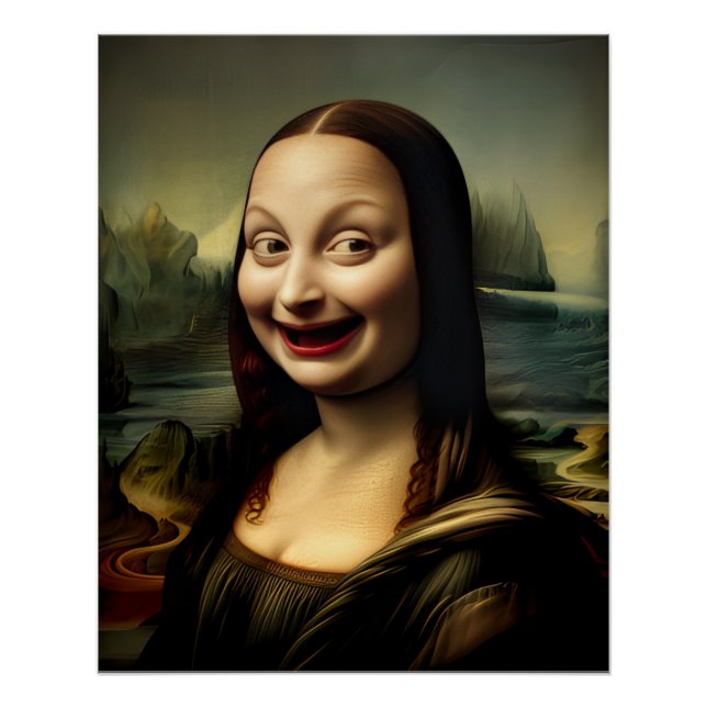 Pôster [Arte Imprimível] Rindo de Mona Lisa (Frente)
