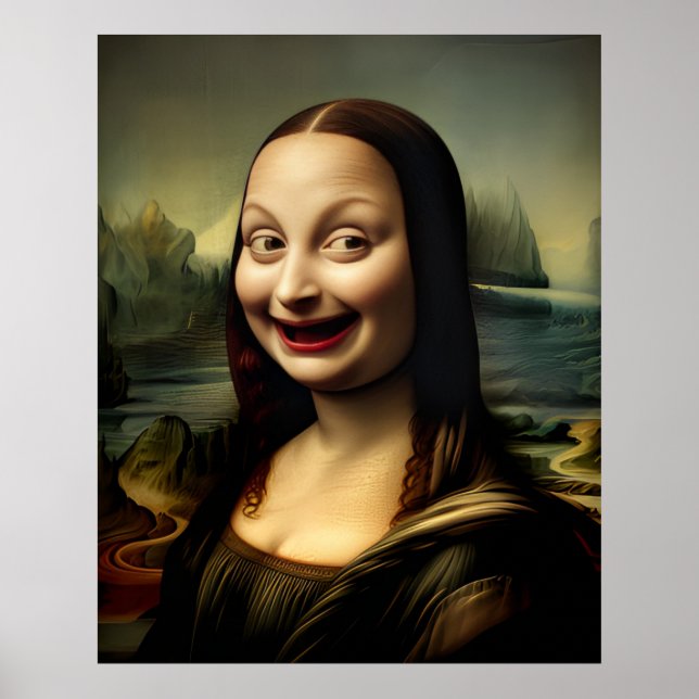 Poster [Arte Imprimível] Rindo de Mona Lisa (Frente)