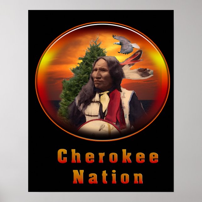 Pôster Arte indiana Cherokee (Frente)