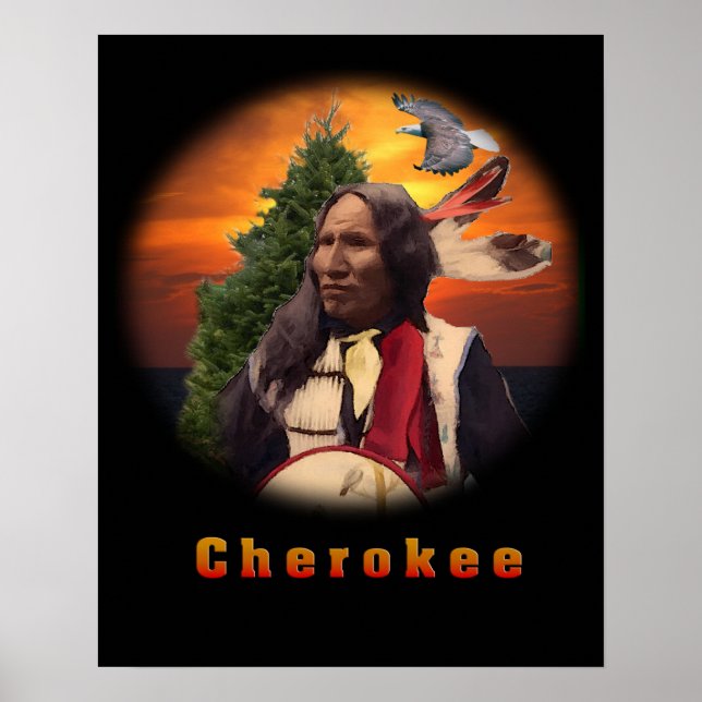 Pôster Arte indiana Cherokee (Frente)