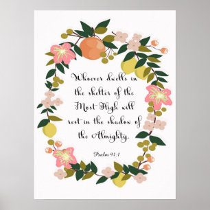 Poster Arte inspirada cristã - 91:1 do salmo