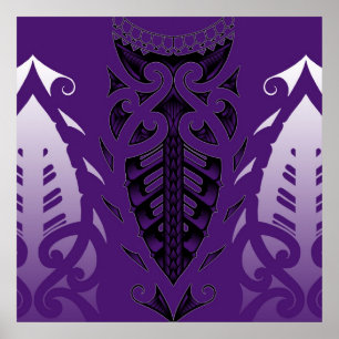 Pôster Arte inspirada maori do tatuagem