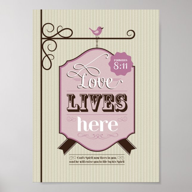 Poster Arte inspirada na Escritura de Bíblia Cristã (Frente)