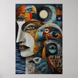 Poster Arte Inspirada no Inuit: Vida Árctica e Animais