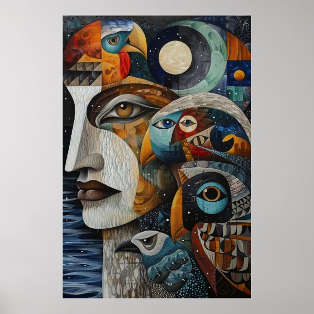 Poster Arte Inspirada no Inuit: Vida Árctica e Animais (Frente)