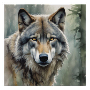 Pôster Arte Inspiradora Motivacional Lone Wolf