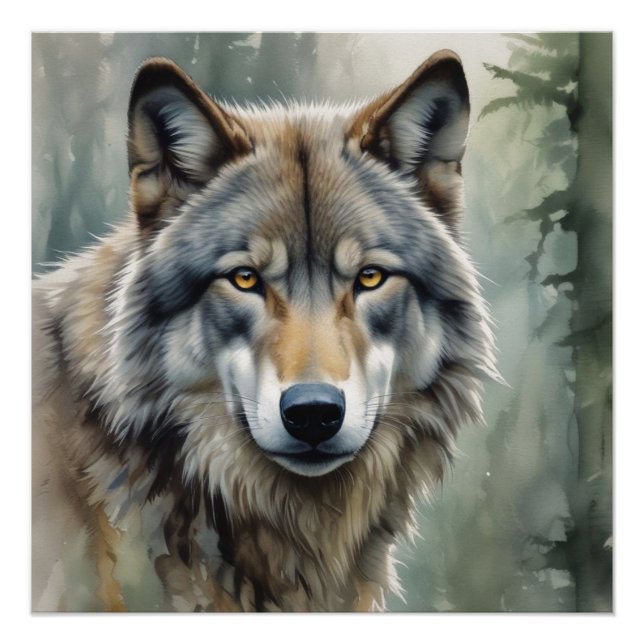 Pôster Arte Inspiradora Motivacional Lone Wolf (Frente)