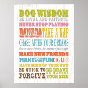 Poster Arte Inspiradora - Sabedoria dos Cachorros.
