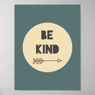 Poster Arte Inspiradora Seja Gentil - Arte para Berçário