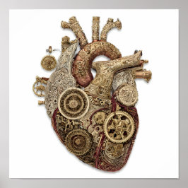 Poster Arte Intrincado Steampunk: Elaborado Relógio de Ór