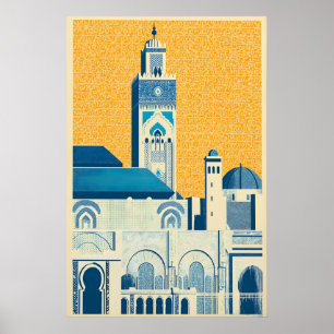 Poster Arte Islâmica Geométrica da Mesquita Marroquina