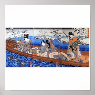Pôster Arte japonesa 1800's do vintage