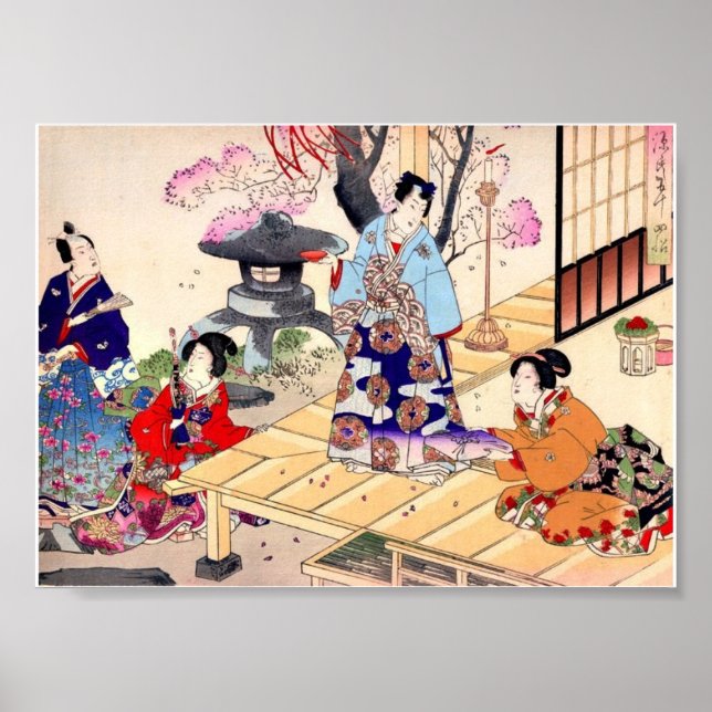 Poster Arte Japonesa Antiga da Vintage (Frente)