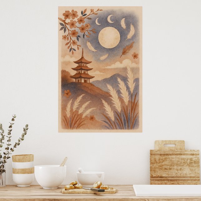 Poster Arte Japonesa Elegante para Parede – Tradicional (Cozinha)
