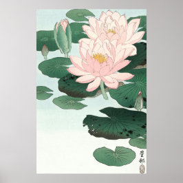 Poster Arte Japonesa Rosa Waterlily