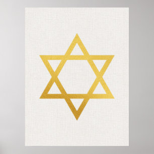 Poster Arte Judaica Moderna em Ouro para Parede - Peça 2 