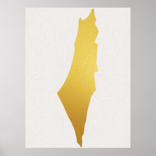 Poster Arte Judaica Moderna em Ouro para Parede - Peça 3 