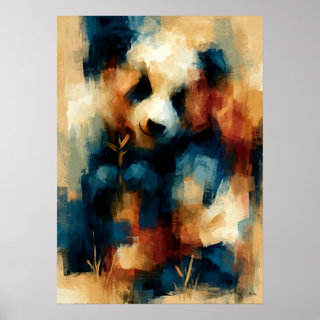Poster Arte Kawaii do Panda Bebê Pausa de Bambu Kopanda (Frente)