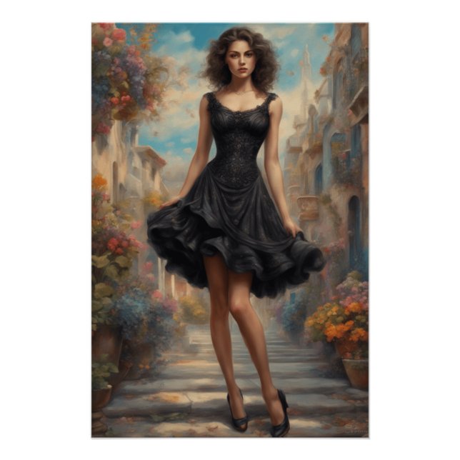 Pôster Arte LBD: Trabalho de arte de Vestido Negro Avança (Frente)