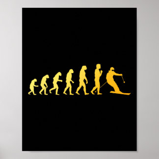 Poster Arte Legal de Esqui para Homens e Mulheres Tema de