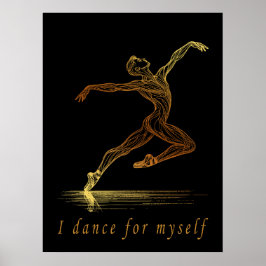 Poster Arte Linear de Dançarino Masculino de Ballet - Eu 