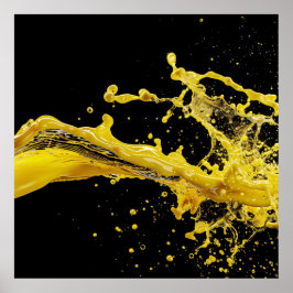 Poster Arte Líquida Golden Burst Poste