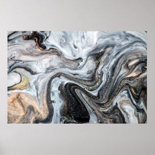 Poster Arte luxuosa no estilo oriental. espiral de ouro, 