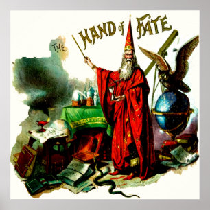 Pôster Arte mágica da etiqueta de Litho do destino de