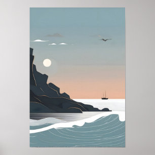 Poster Arte marítima minimalista