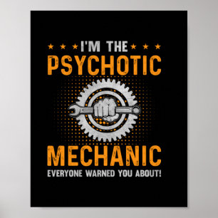 Poster Arte Mecânica Sou A Mecânica Psicótica