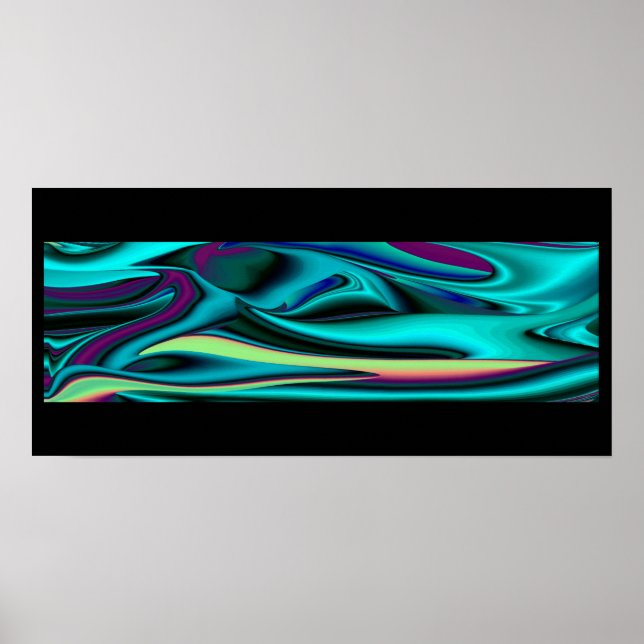 Poster Arte Metálica Metálica Futurística Abstrato 3D (Frente)