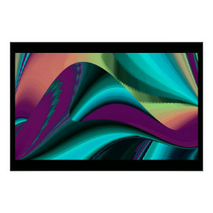 Pôster Arte Metálica Metálica Futurística Abstrato 3D