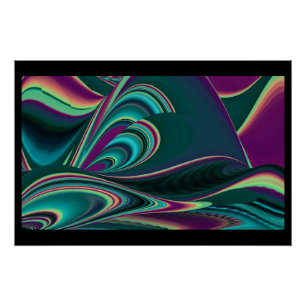 Pôster Arte Metálica Metálica Futurística Abstrato 3D