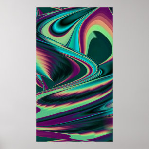 Poster Arte Metálica Metálica Futurística Abstrato 3D